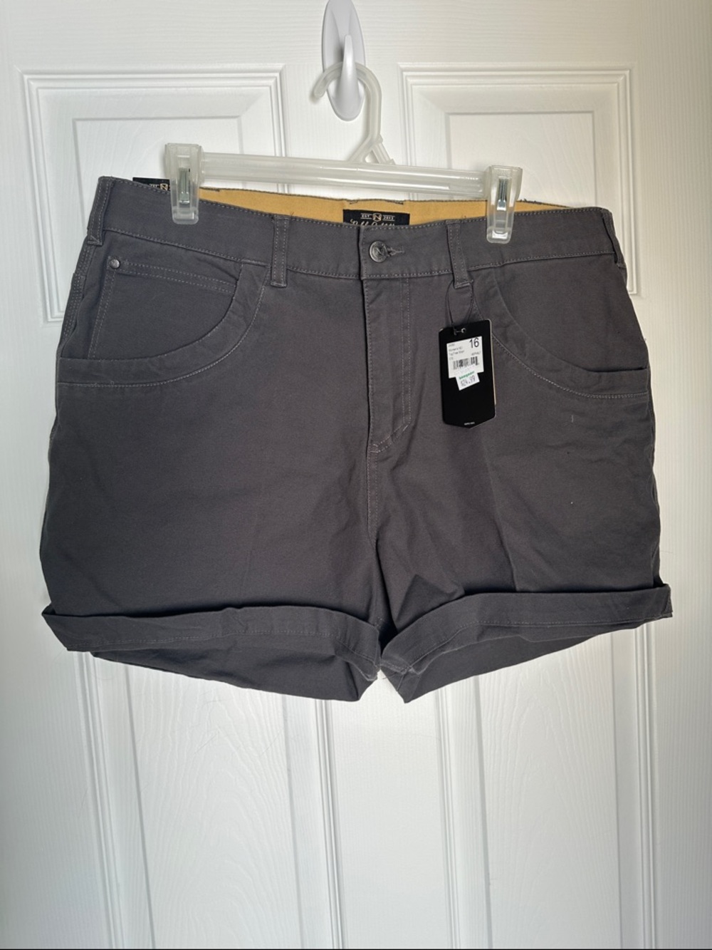 Women’s Gray Roll-Cuff Bermuda Shorts